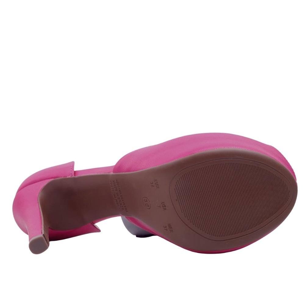 Sandália Peep Toe Salto Fino Feminina Bebece T8911-065 Rosa 5
