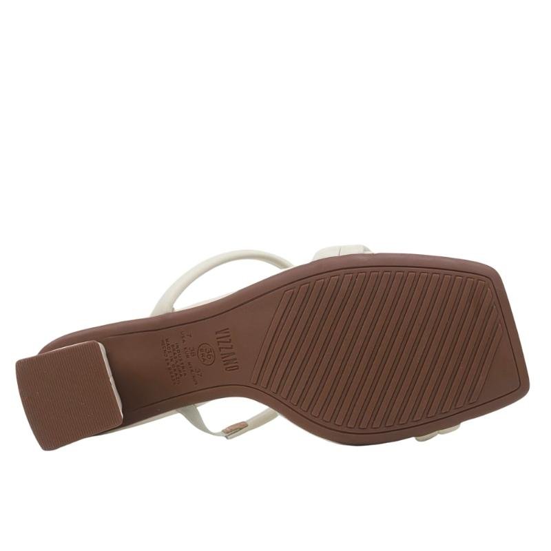 Sandália Tamanco Feminina Vizzano Salto Baixo Grosso 6455108 Branco 5
