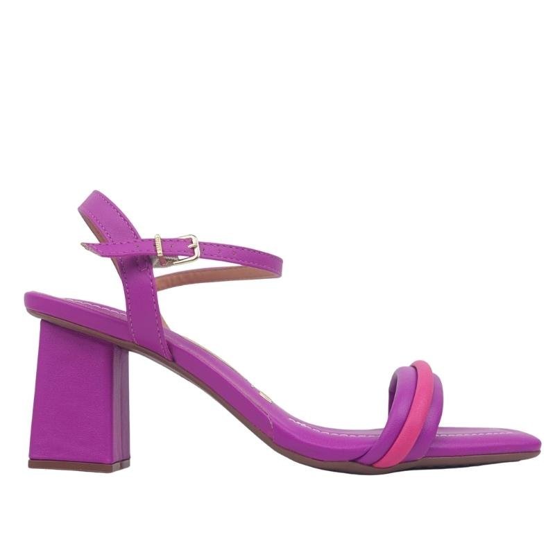 Sandália Feminina Vizzano Salto Baixo Quadrado 6455.114 Roxo 2