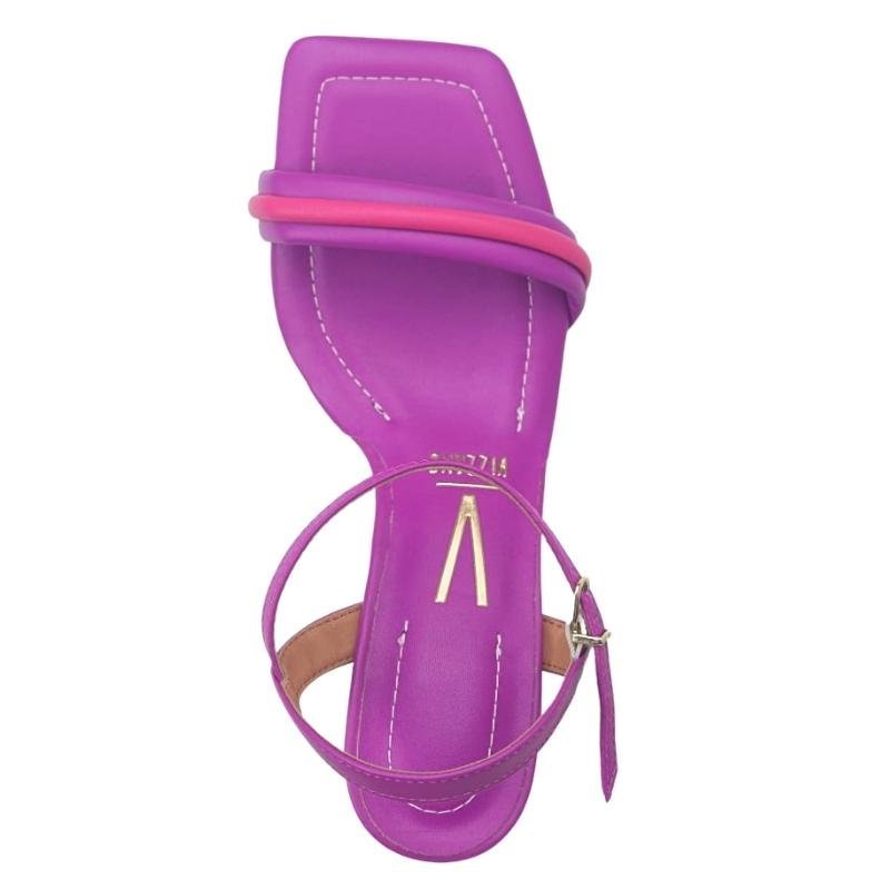 Sandália Feminina Vizzano Salto Baixo Quadrado 6455.114 Roxo 4