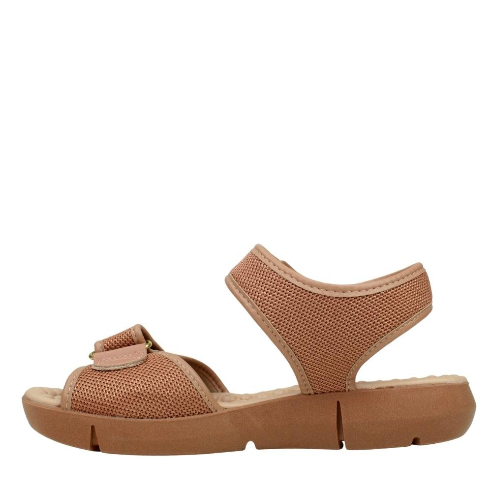 Sandália Feminina Ortopédica Velcro Conforto Modare 7142.118 Bege 3