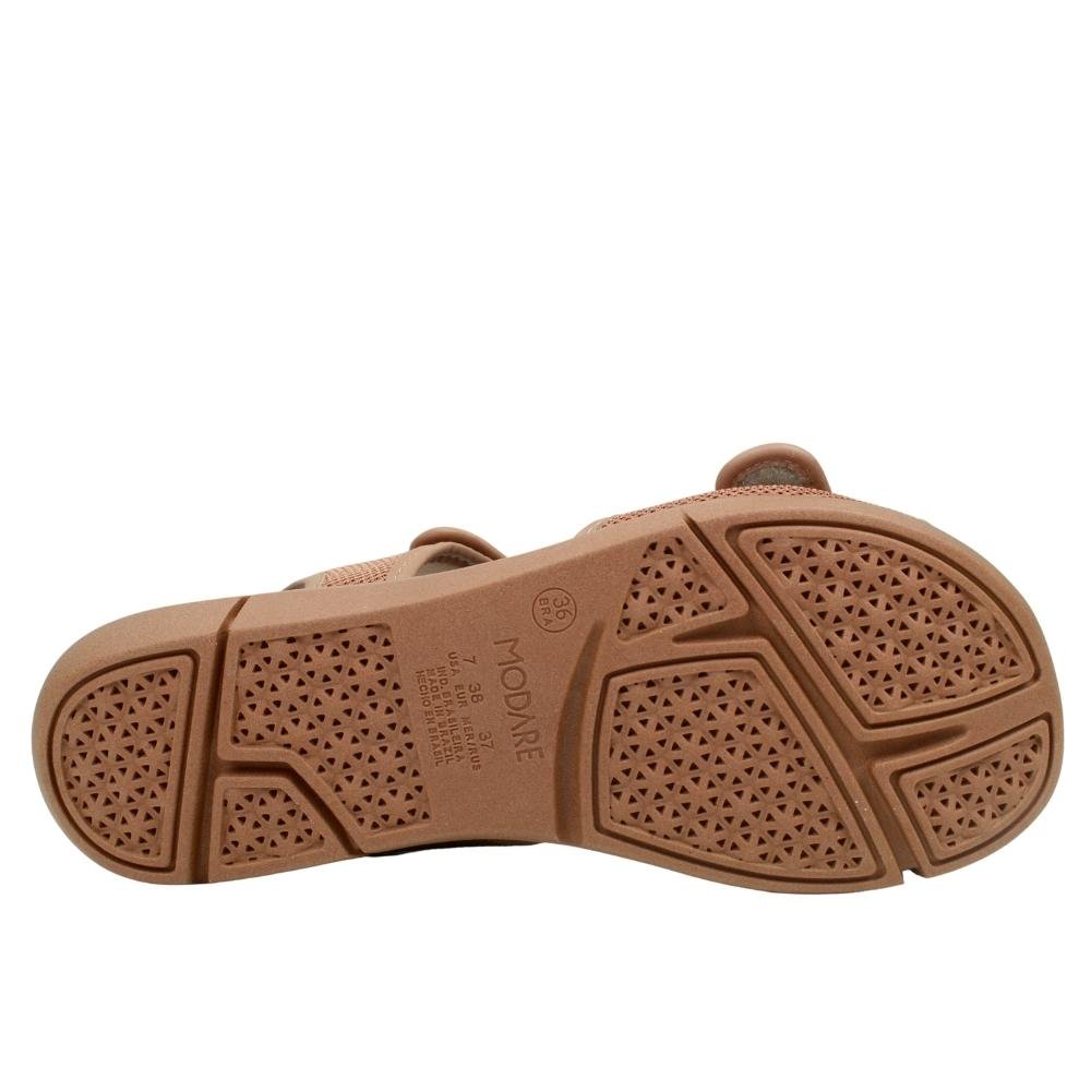 Sandália Feminina Ortopédica Velcro Conforto Modare 7142.118 Bege 5