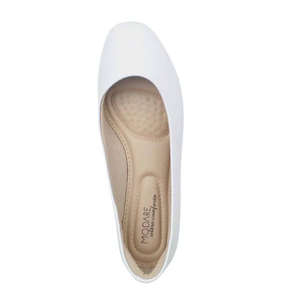 Sapato Mocassim Feminino Básico Confortável Modare 7016.400 Branco 4