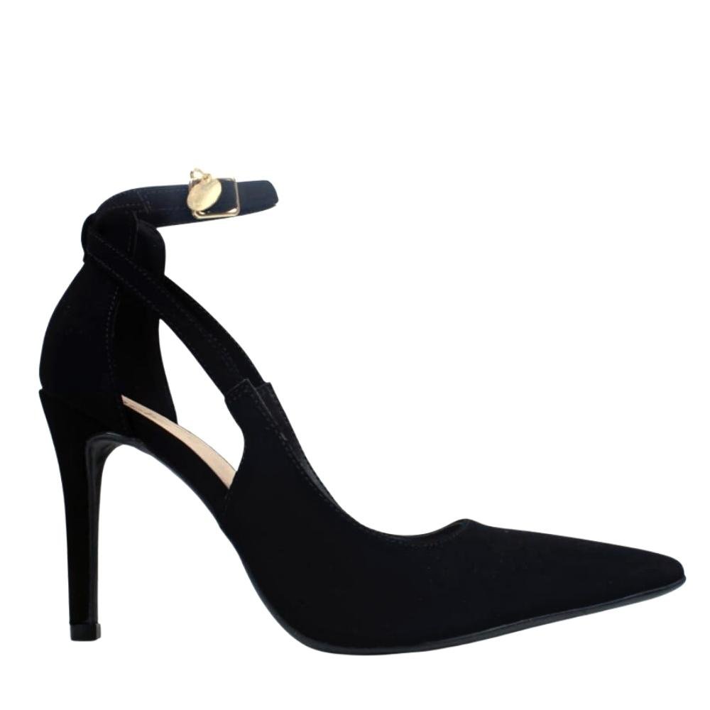 Sandália Feminina com Fivela Salto Alto Bebecê T9430160 Preto 2