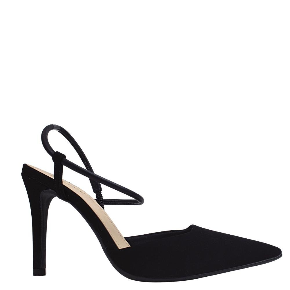 Scarpin Feminino Bebecê Salto Alto Bico Fino Tiras T9430-156 Preto 2