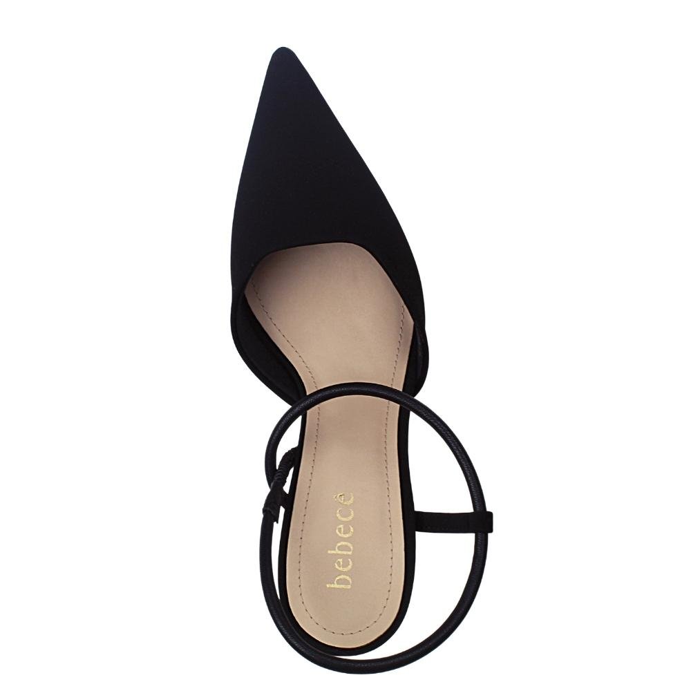 Scarpin Feminino Bebecê Salto Alto Bico Fino Tiras T9430-156 Preto 4