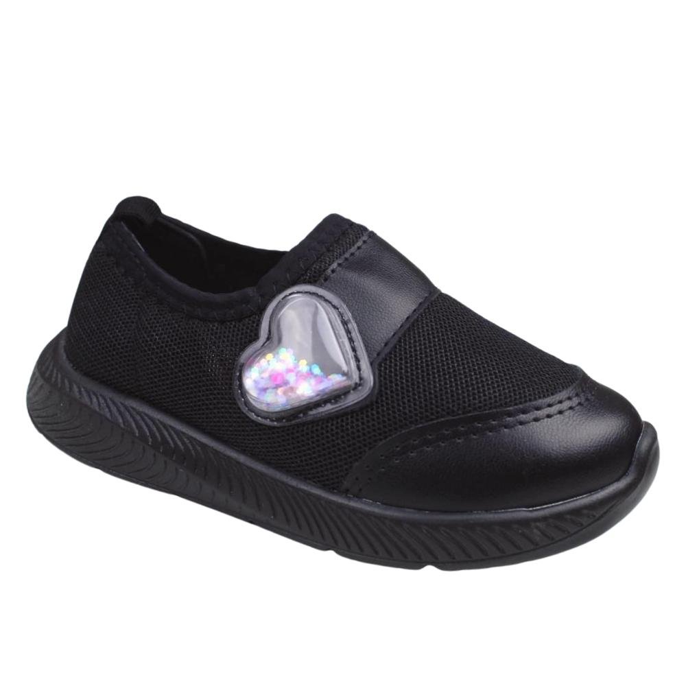 Tênis Infantil Menina com Glitter Leve Molekinha 2723.107 Preto 1