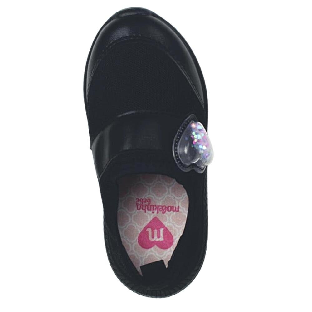 Tênis Infantil Menina com Glitter Leve Molekinha 2723.107 Preto 4