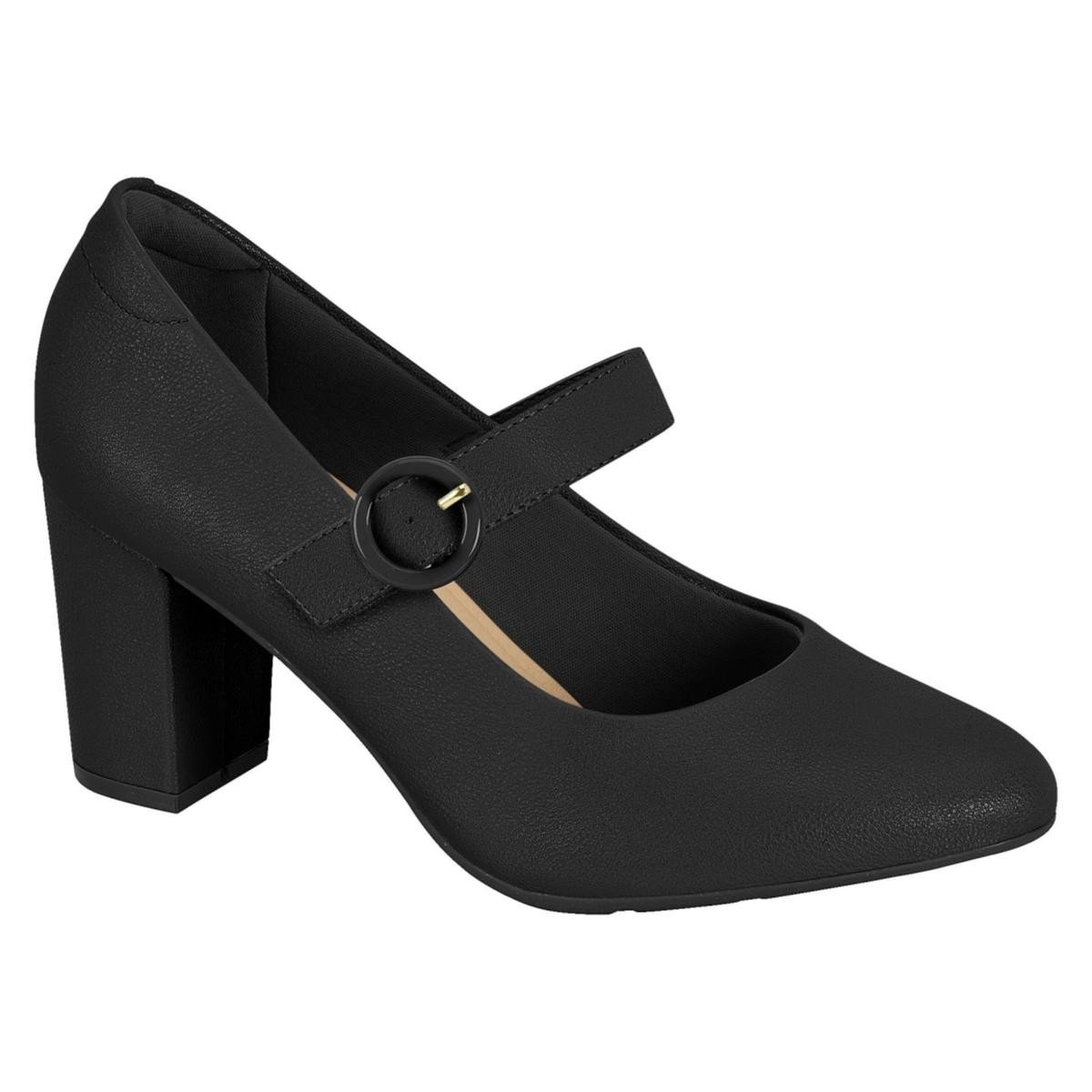 Sapato Modare Ultraconforto 7377.106 Salto Grosso Feminino Preto 1