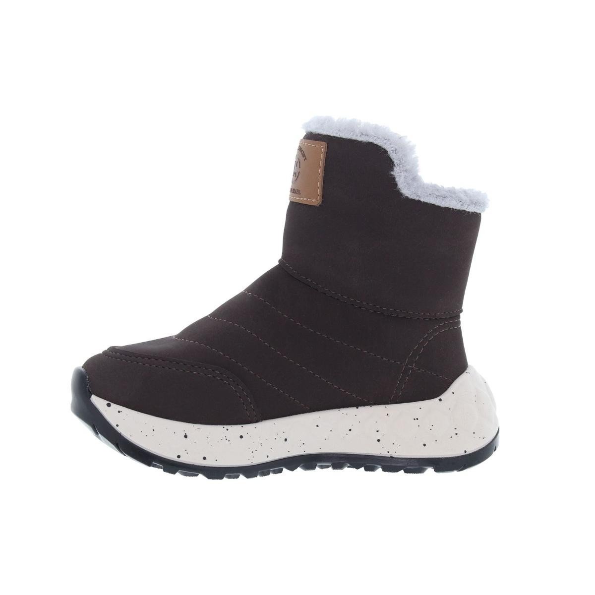 Bota Molekinho 2628.103 Forrada Lã Pelinho Infantil  Marrom 2