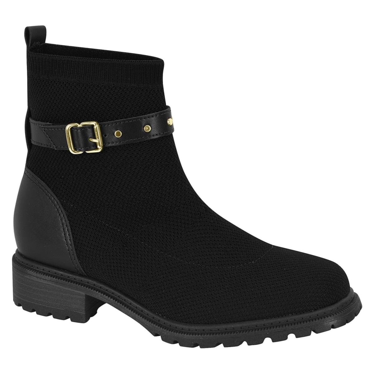 Bota Modare Ultraconforto 7074.104 Coturno Tratorado Feminino  Preto 1