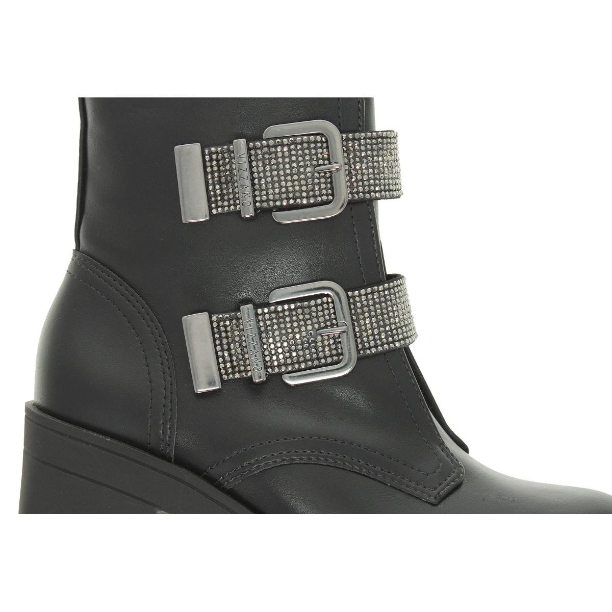 Bota Vizzano 3091.103 Salto Grosso Tratorada Feminina  Preto 6