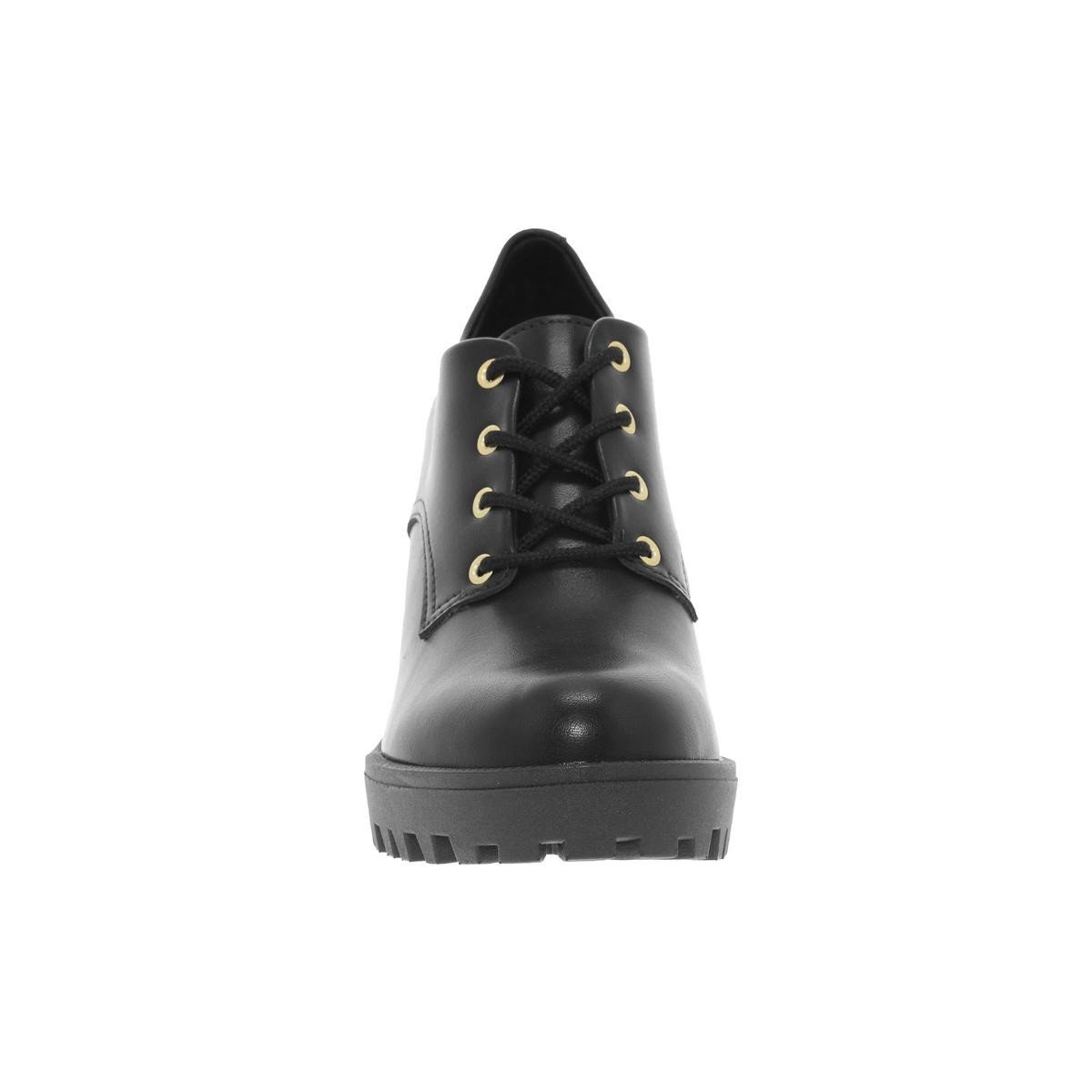 Sapato Moleca 5713.101 Oxford Salto Tratorado Feminino  Preto 3