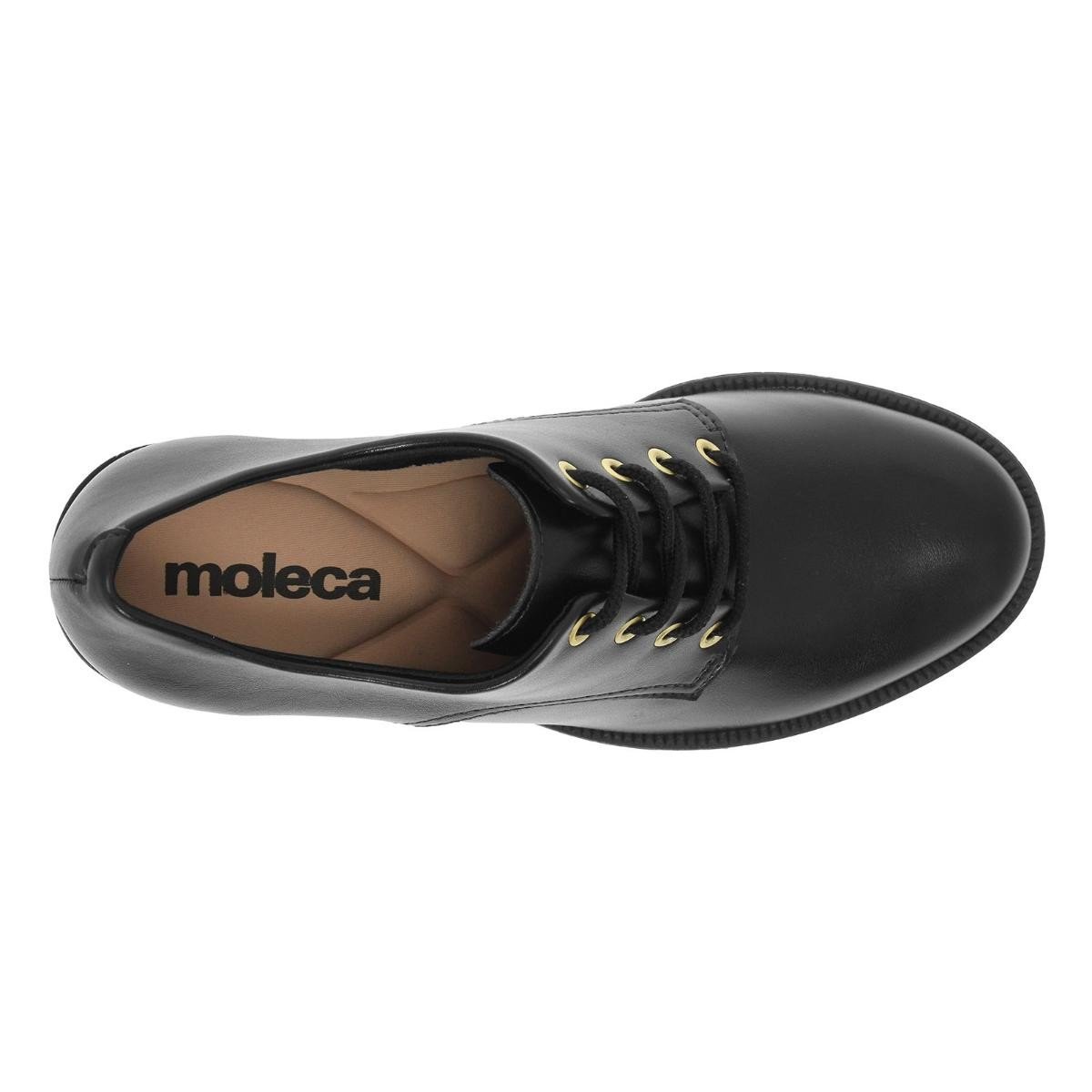 Sapato Moleca 5713.101 Oxford Salto Tratorado Feminino  Preto 6