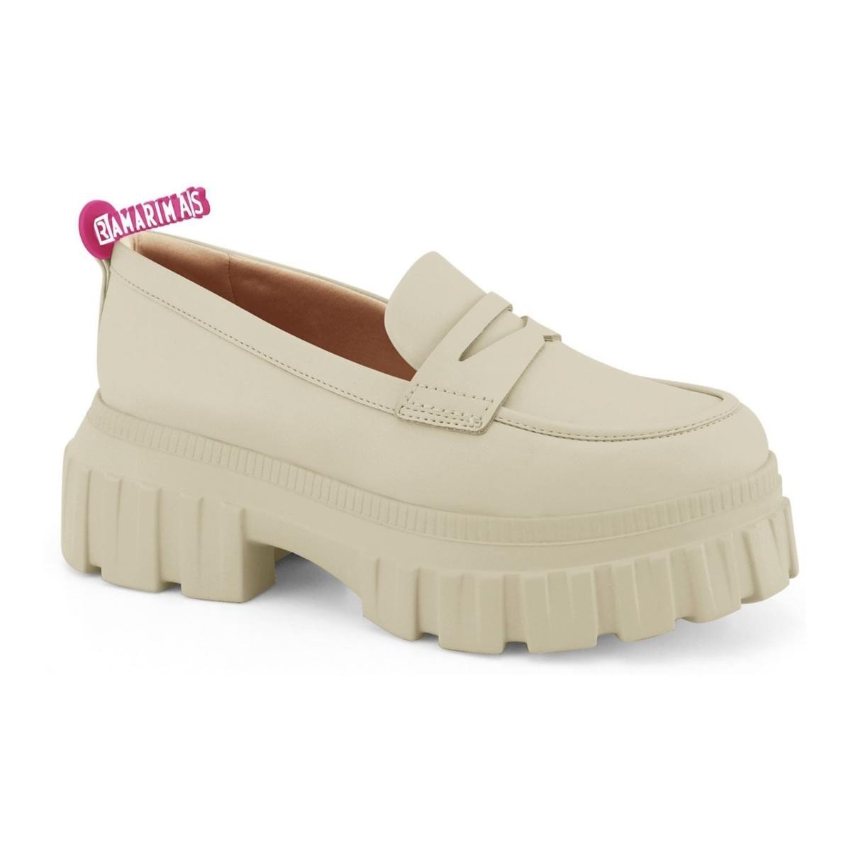 Sapato Ramarim 2310601-1 Mocassim Loafer Tratorado Feminino Branco