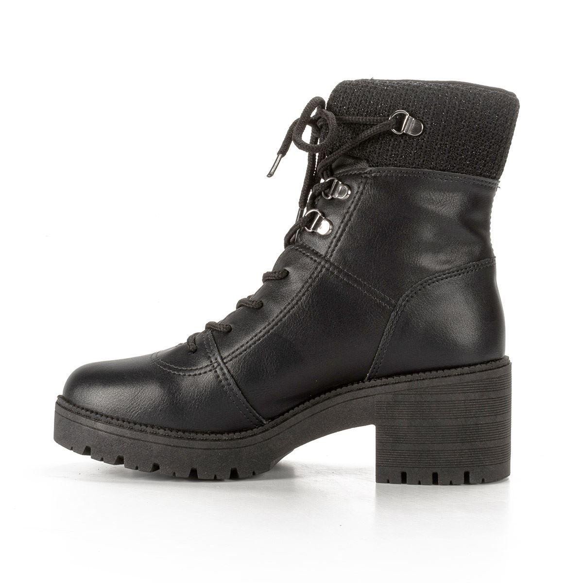 Bota Mississipi Q8481 0001 Coturno Tratorado Feminino  Preto 2