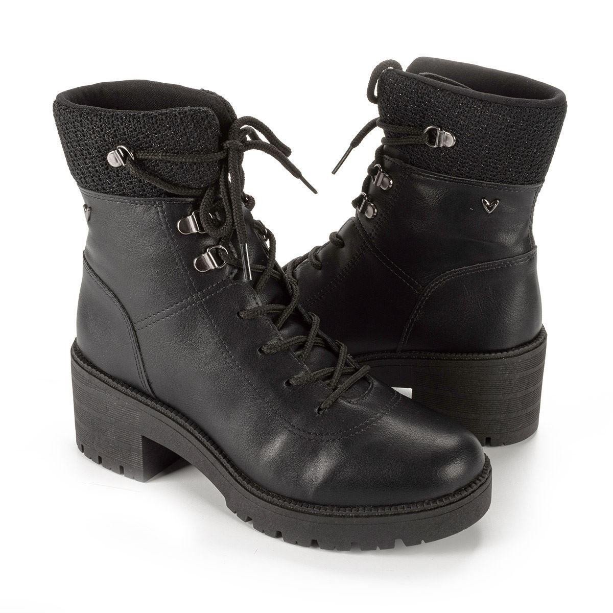 Bota Mississipi Q8481 0001 Coturno Tratorado Feminino  Preto 4