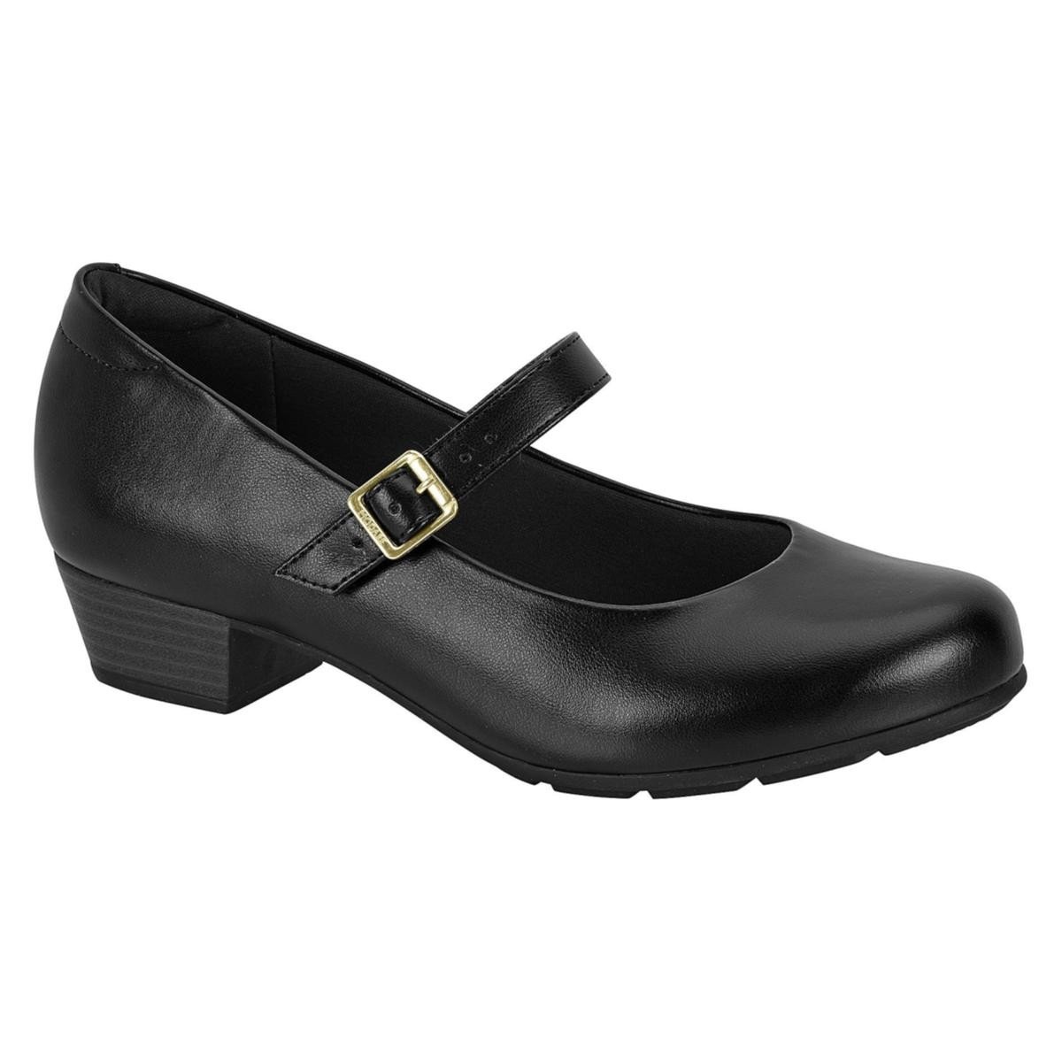 Sapato Modare Ultraconforto 7032.540 Boneca Salto Feminino Preto 1