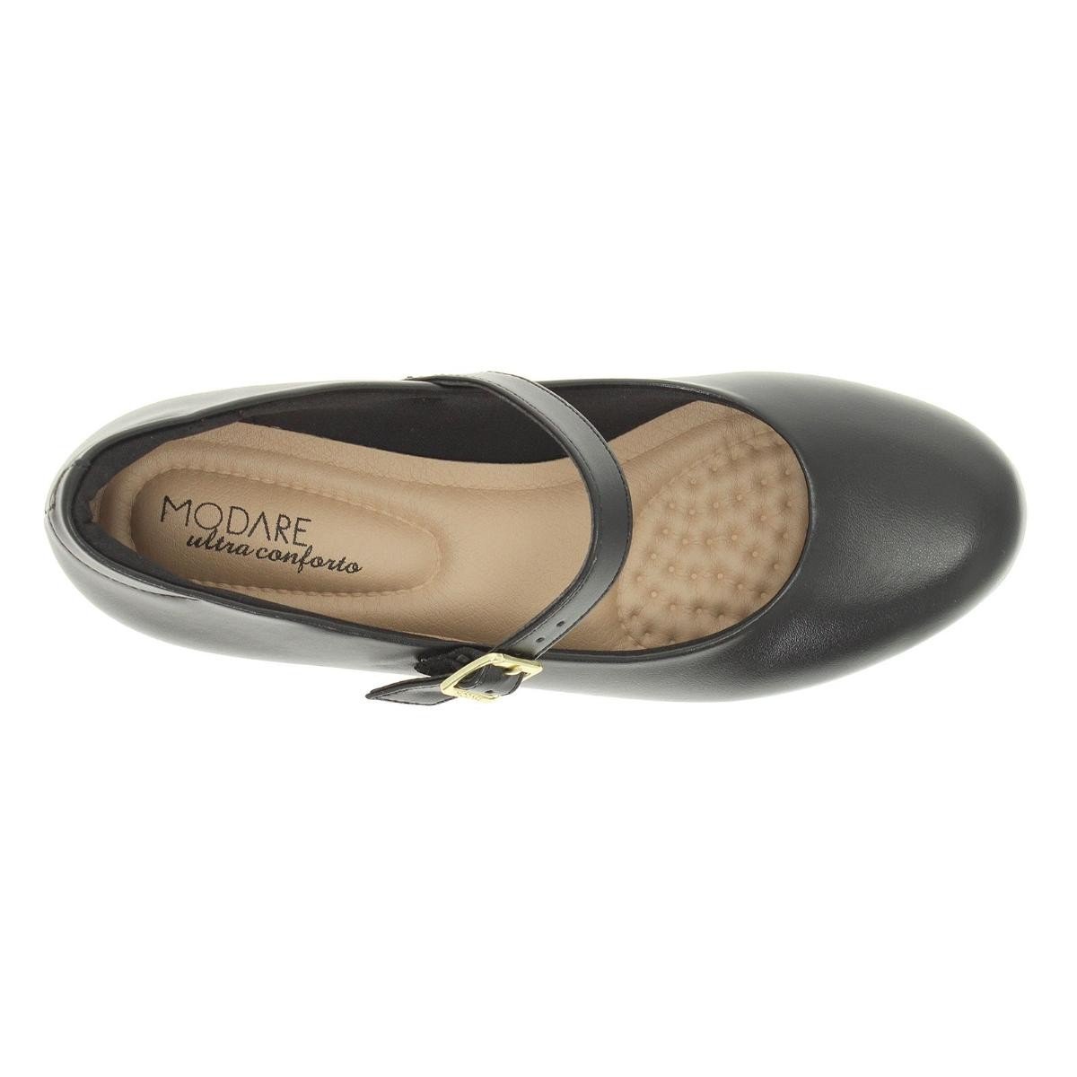 Sapato Modare Ultraconforto 7032.540 Boneca Salto Feminino Preto 6