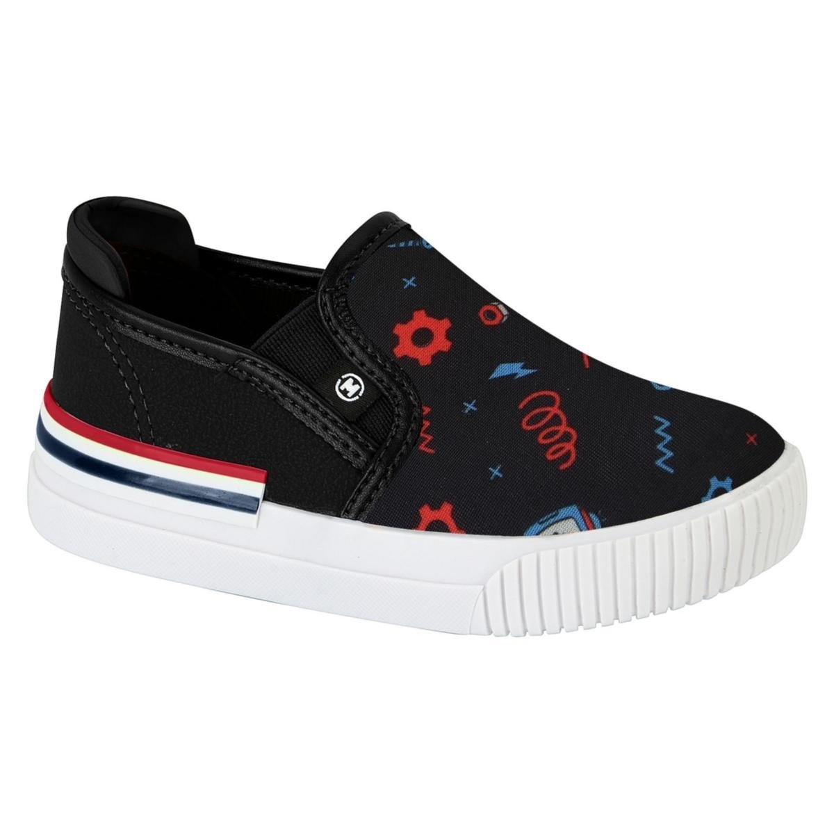 Tenis Molekinho 2615.300 Slip On Calce Fácil Infantil Preto 1