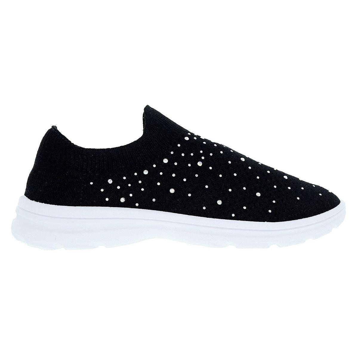 Tenis Moleca 5788.103 Slip On Knit Feminino Preto 5