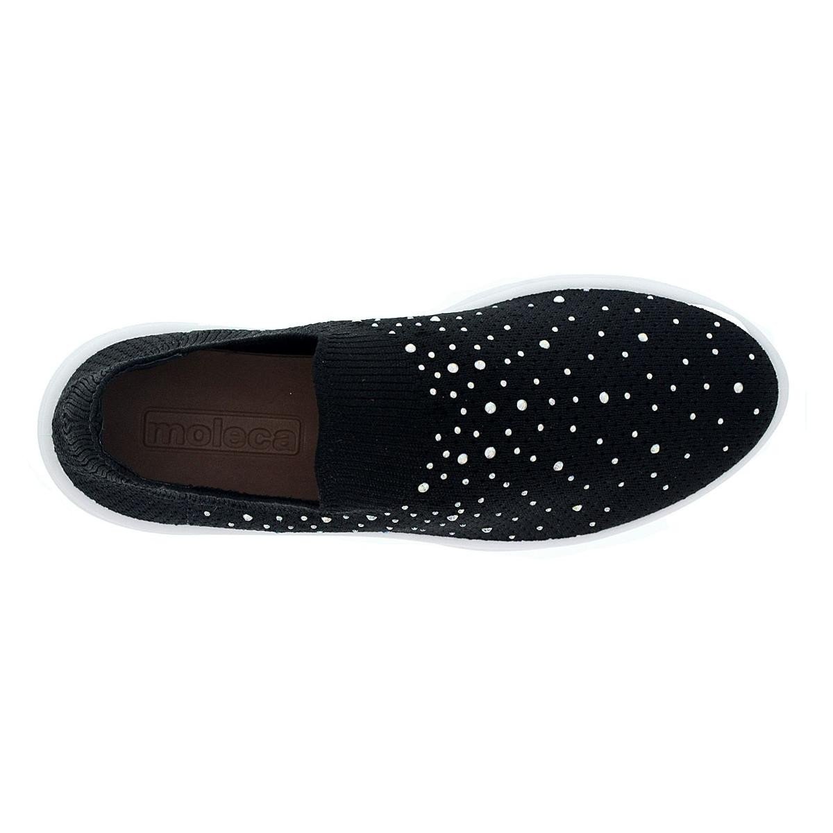 Tenis Moleca 5788.103 Slip On Knit Feminino Preto 6