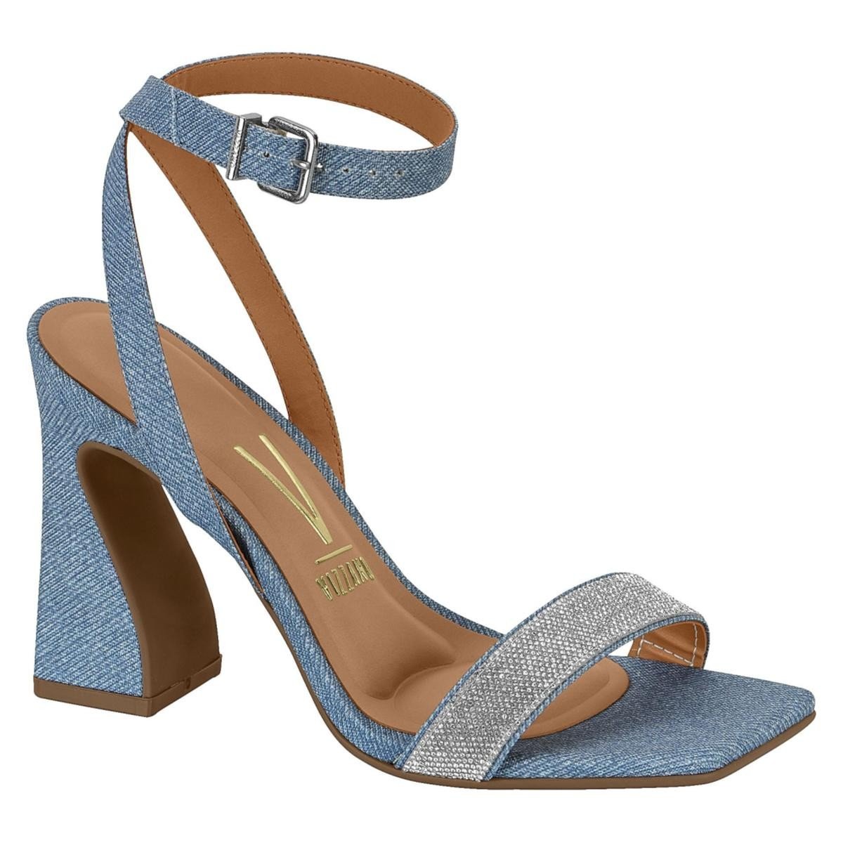 Sandalia Vizzano 6493.109 Salto Grosso Feminina Azul 1