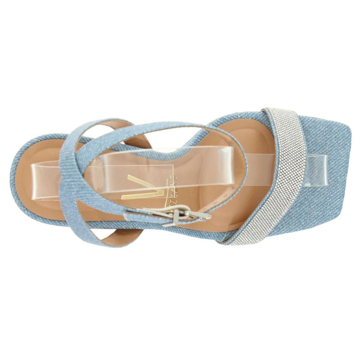 Sandalia Vizzano 6493.109 Salto Grosso Feminina Azul 6