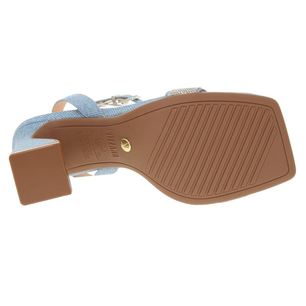 Sandalia Vizzano 6493.109 Salto Grosso Feminina Azul 7