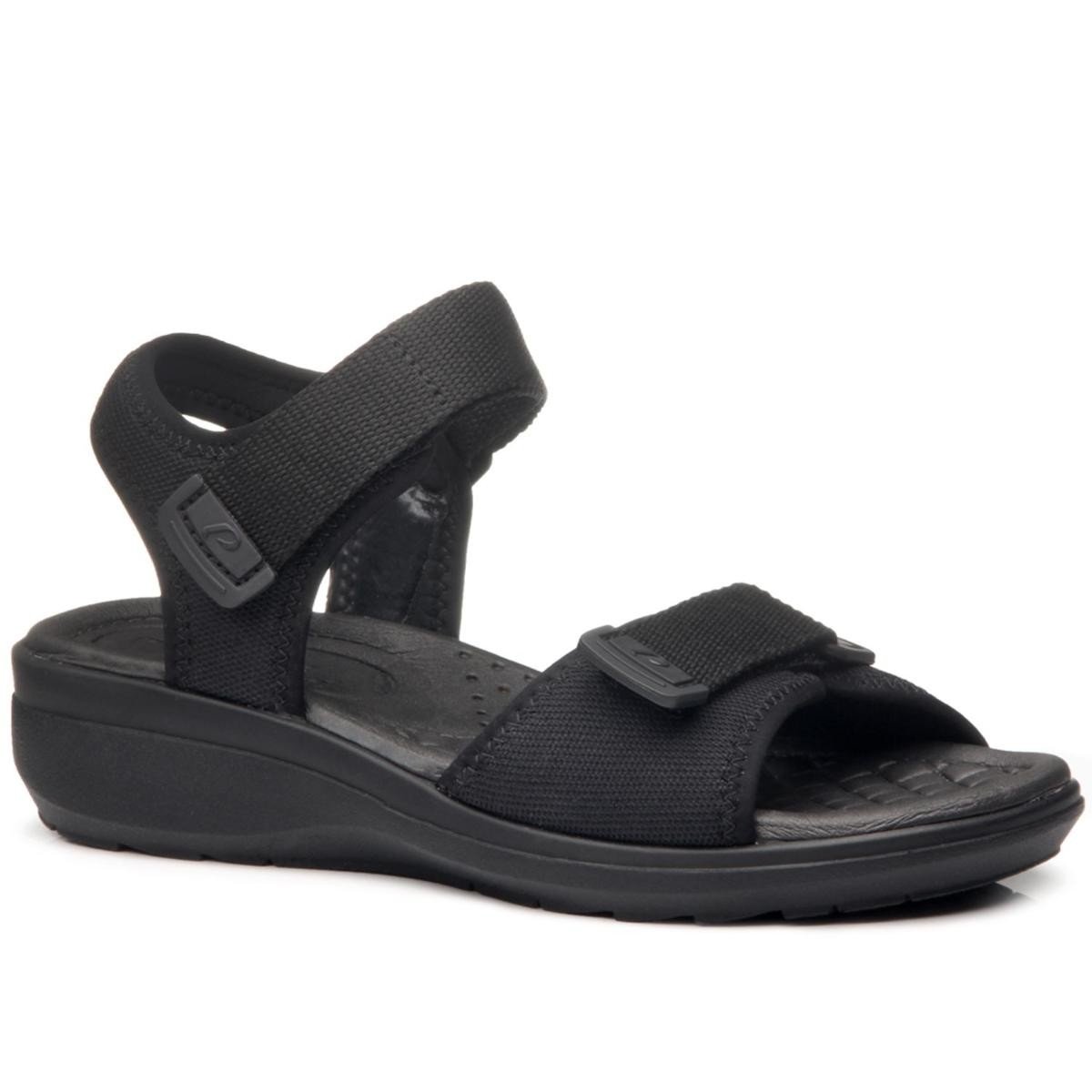 Sandalia Pegada 232752-03 Papete Anabela Feminina Preto 1