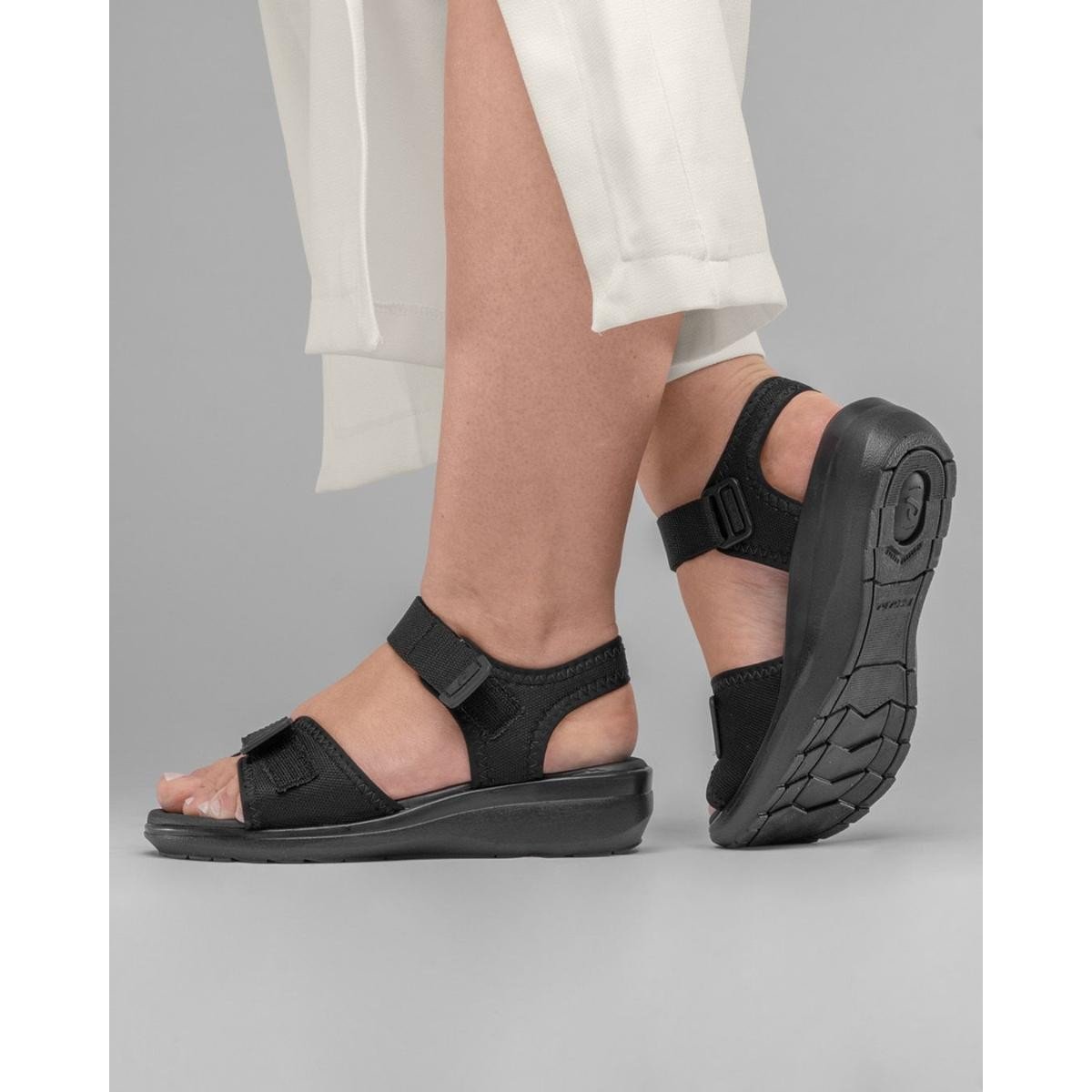 Sandalia Pegada 232752-03 Papete Anabela Feminina Preto 6