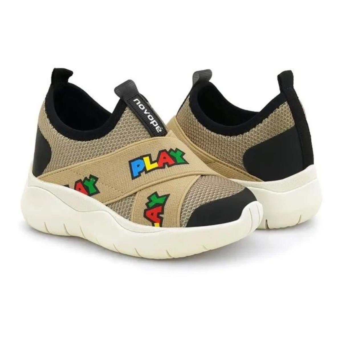 Tenis Novopé 80001068 2578 Calce Fácil Infantil Bege 1