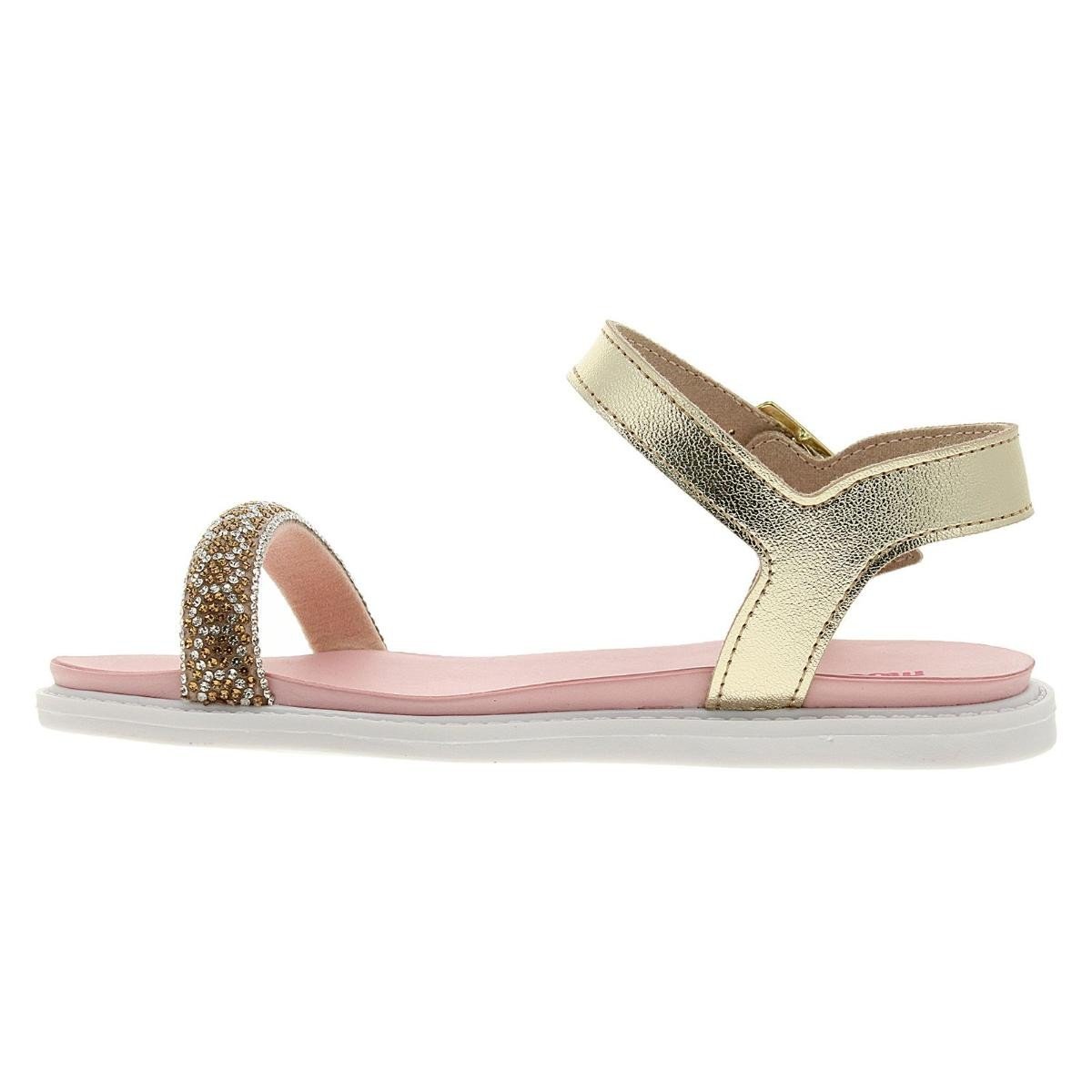 Sandalia Molekinha 2312.258.27222 Papete Glitter Infantil Dourado 2