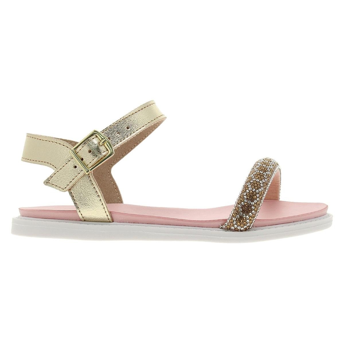 Sandalia Molekinha 2312.258.27222 Papete Glitter Infantil Dourado 5