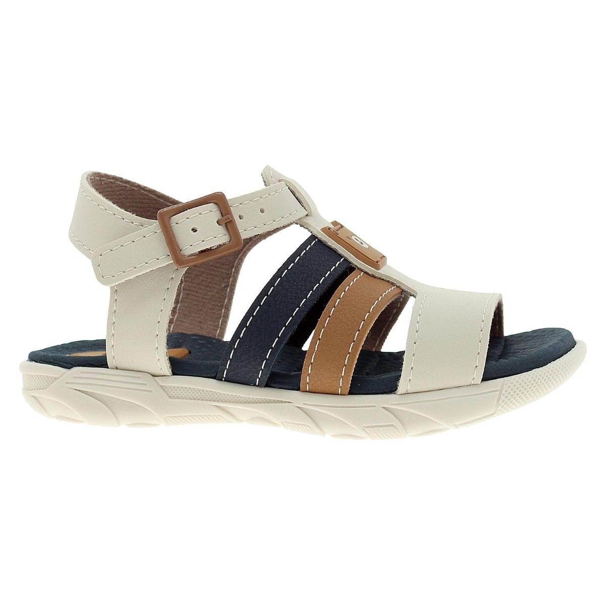 Sandalia Molekinho 2140.849 Slide Gáspea Infantil Branco 5