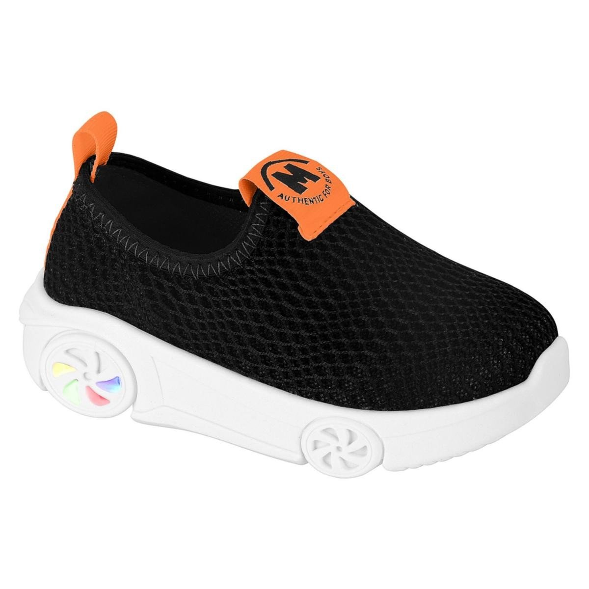 Tenis Molekinho 2632.100 Led Rodinha Calce Fácil Infantil Preto 1