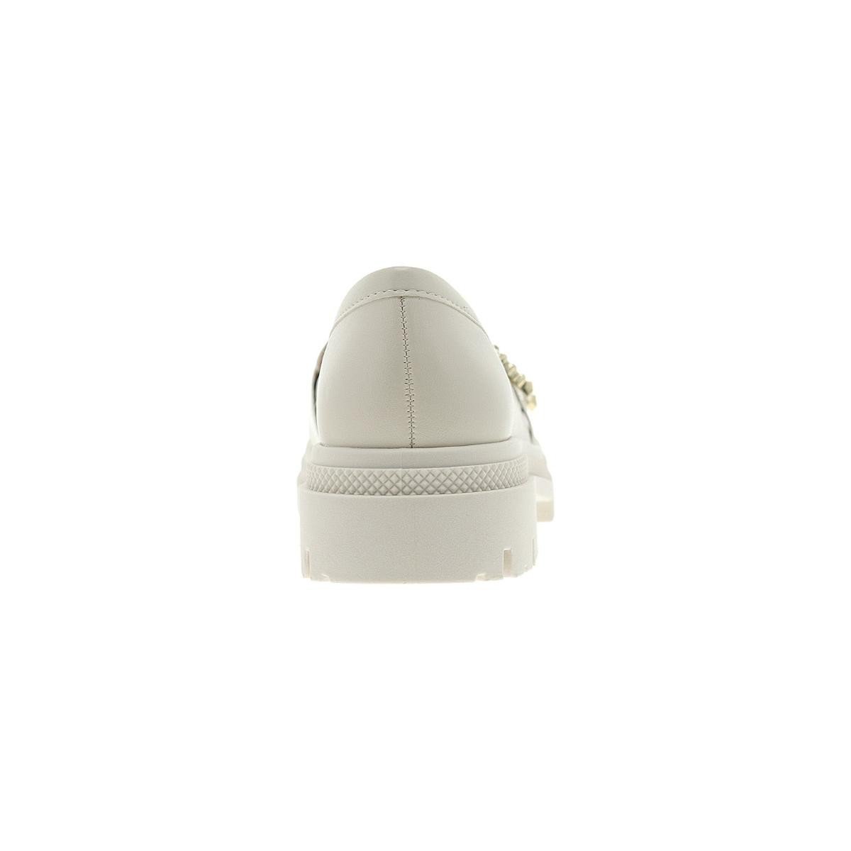 Mocassim Moleca 5775.106 LoaferTratorado Feminino Branco 4