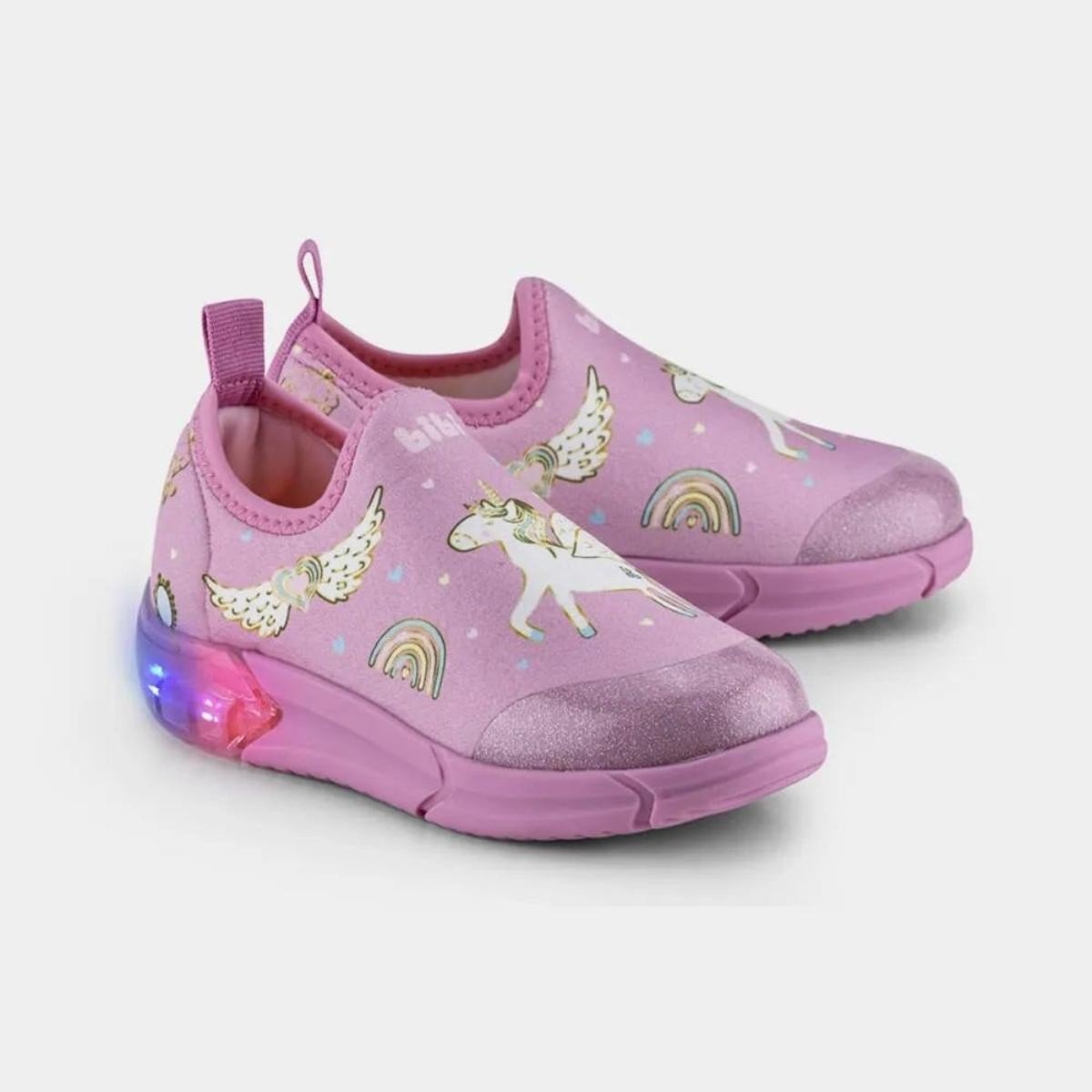 Tenis Bibi 1228040 Space Led Calce Fácil Infantil Rosa 5
