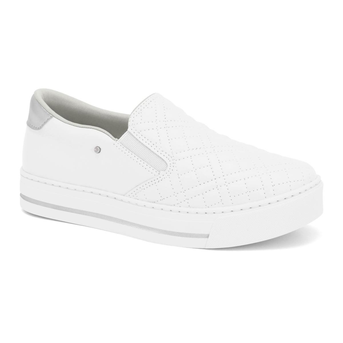 Tenis Ramarim 2493121-5 Slip On Flatform Feminino Branco 1