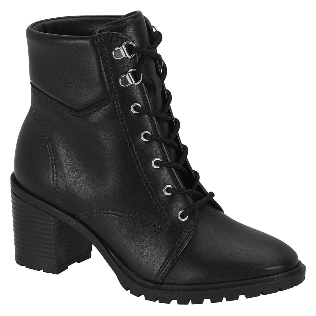 Bota Beira Rio 9075.110 Salto Grosso Tratorada Feminina Preto 1