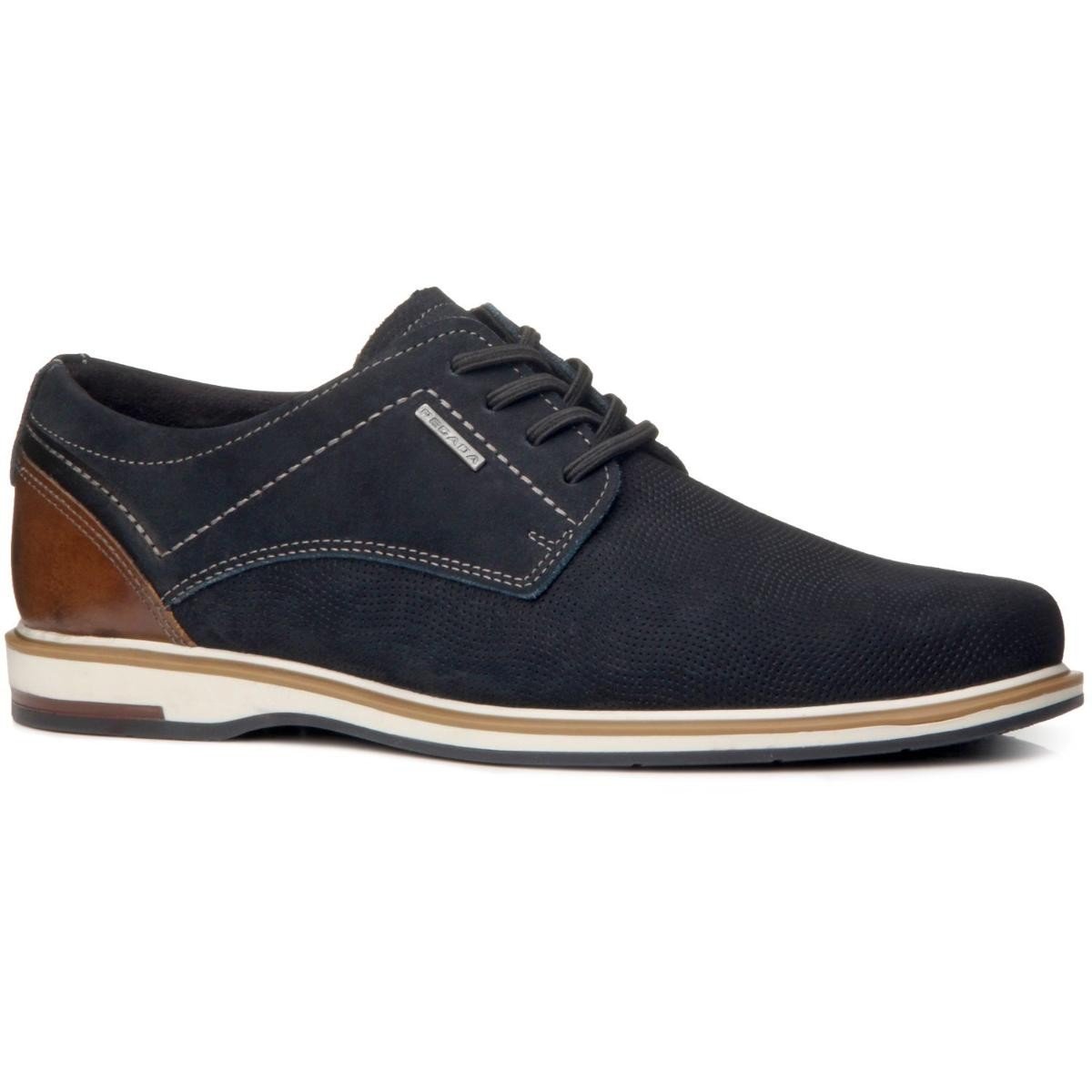 Sapato Pegada 125111-07 Oxford Cadarço Masculino Azul 1