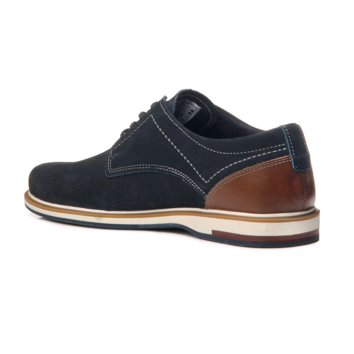 Sapato Pegada 125111-07 Oxford Cadarço Masculino Azul 2