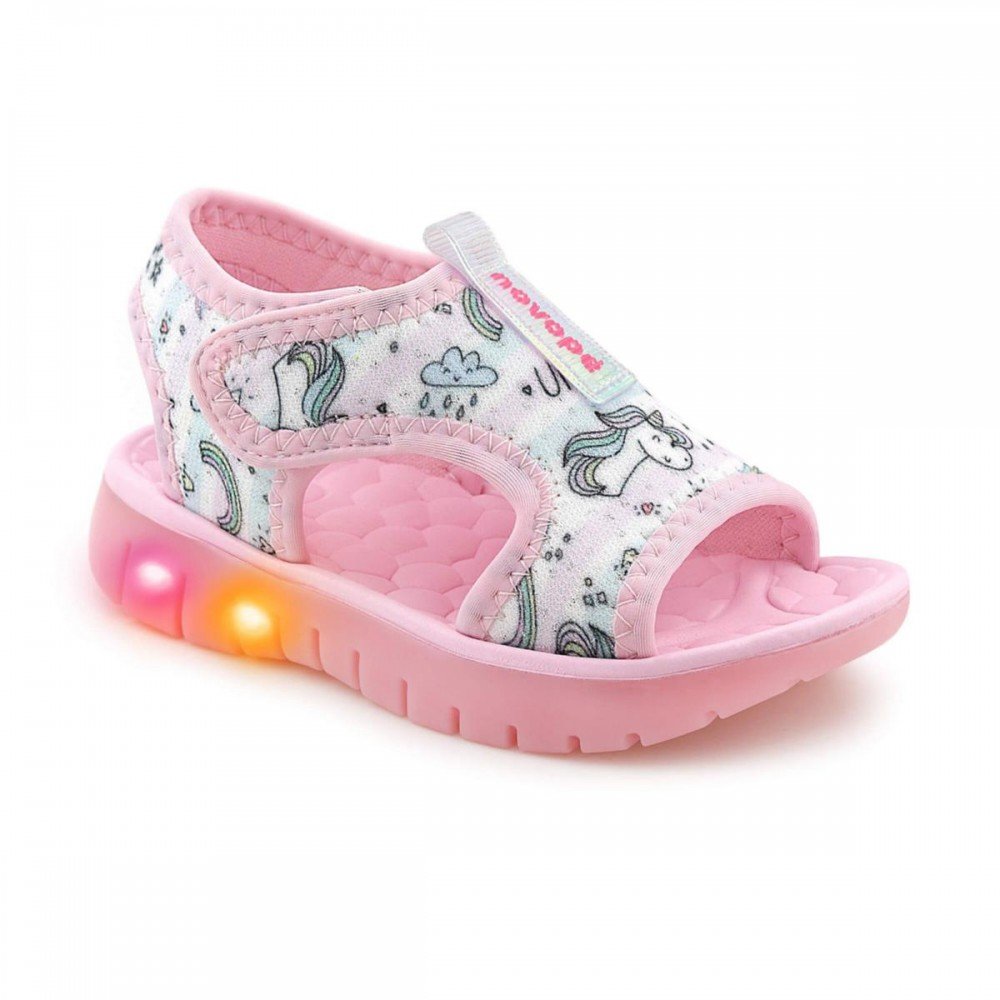 Sandalia Novopé 85001500 3251 Led Papete Infantil Rosa 1