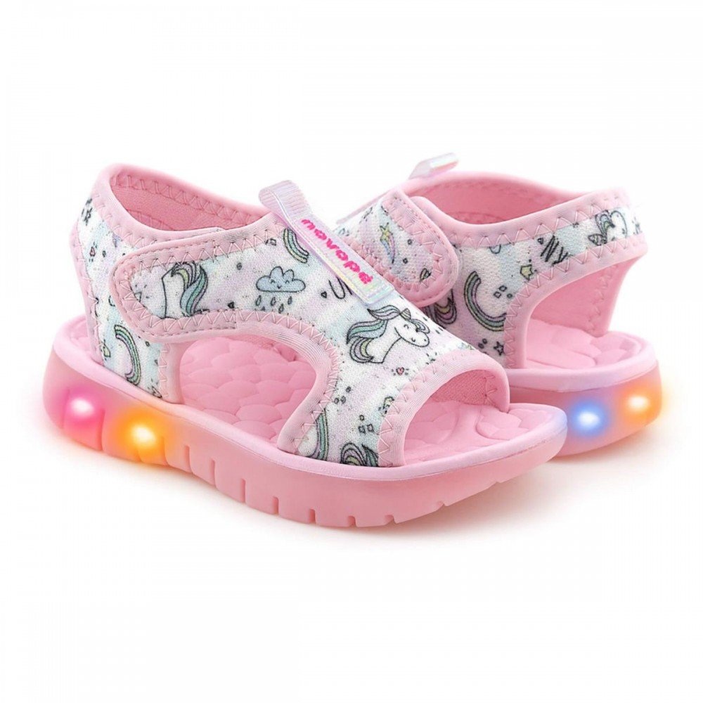Sandalia Novopé 85001500 3251 Led Papete Infantil Rosa 2