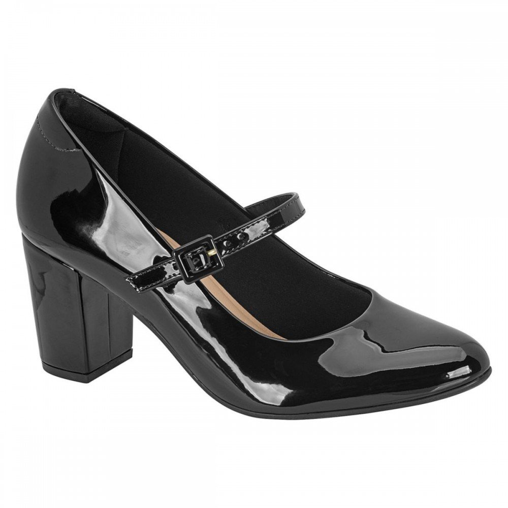 Sapato Modare Ultraconforto 7377.118 Scarpin Verniz Feminino Preto 1