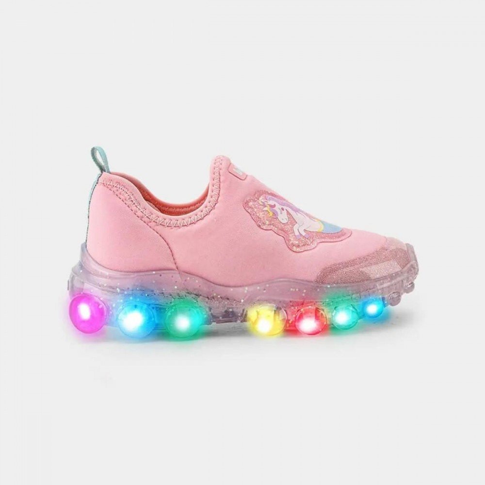 Tenis Bibi 1217078 Roller Celebration 2.0 Calce Fácil Led Infantil Rosa 3