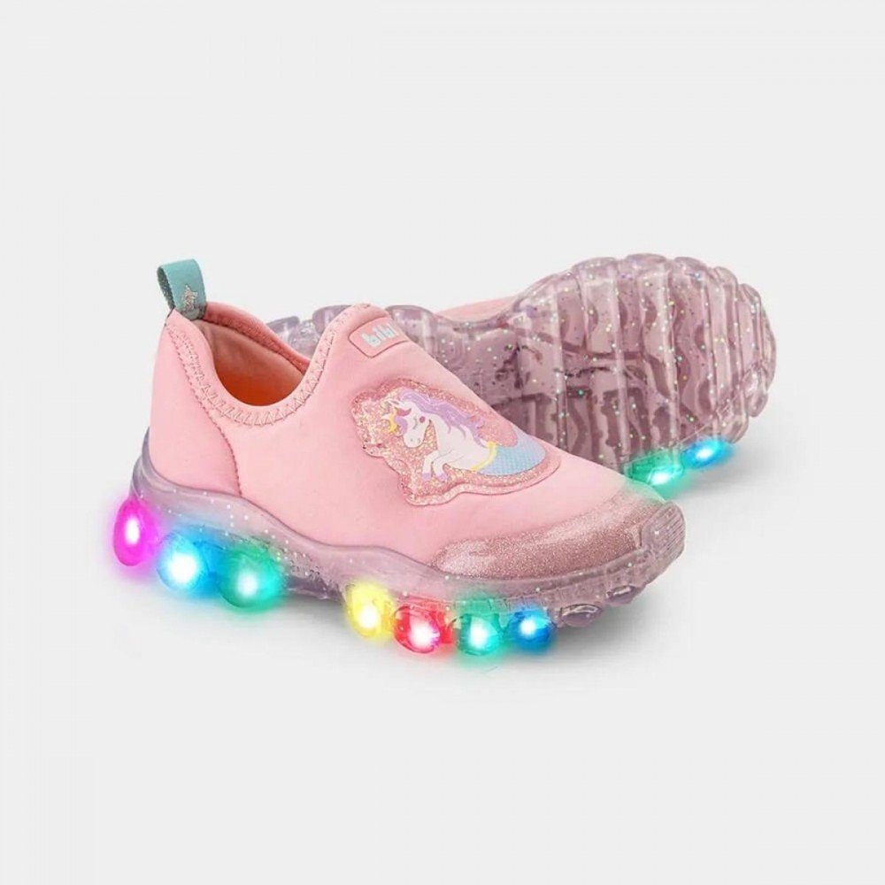 Tenis Bibi 1217078 Roller Celebration 2.0 Calce Fácil Led Infantil Rosa 4