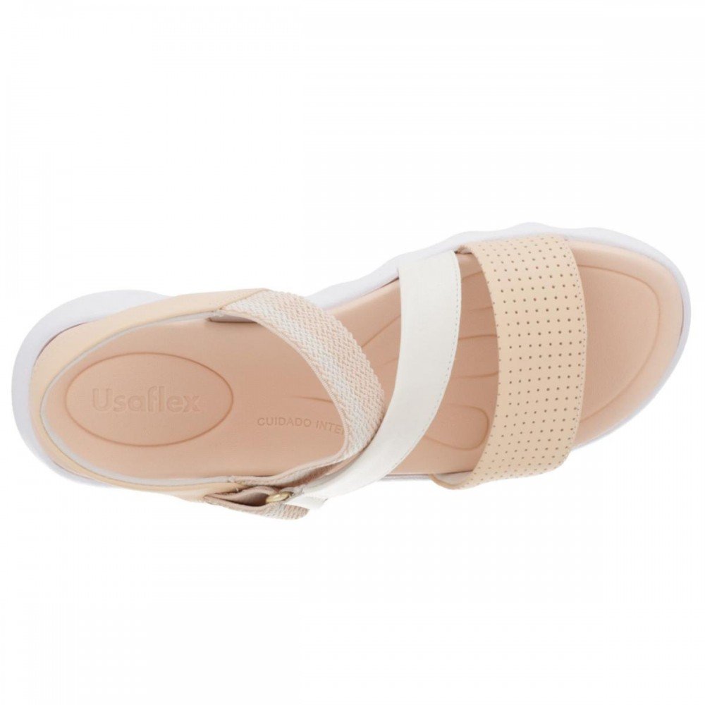 Sandalia Usaflex Am0803003 Papete Ortopédico Feminino Bege 2