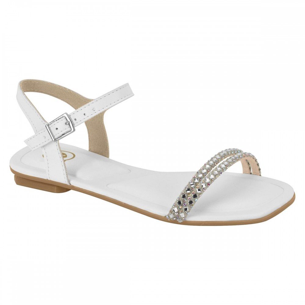 Sandalia Molekinha 2354.107 Rasteira Infantil Branco 1