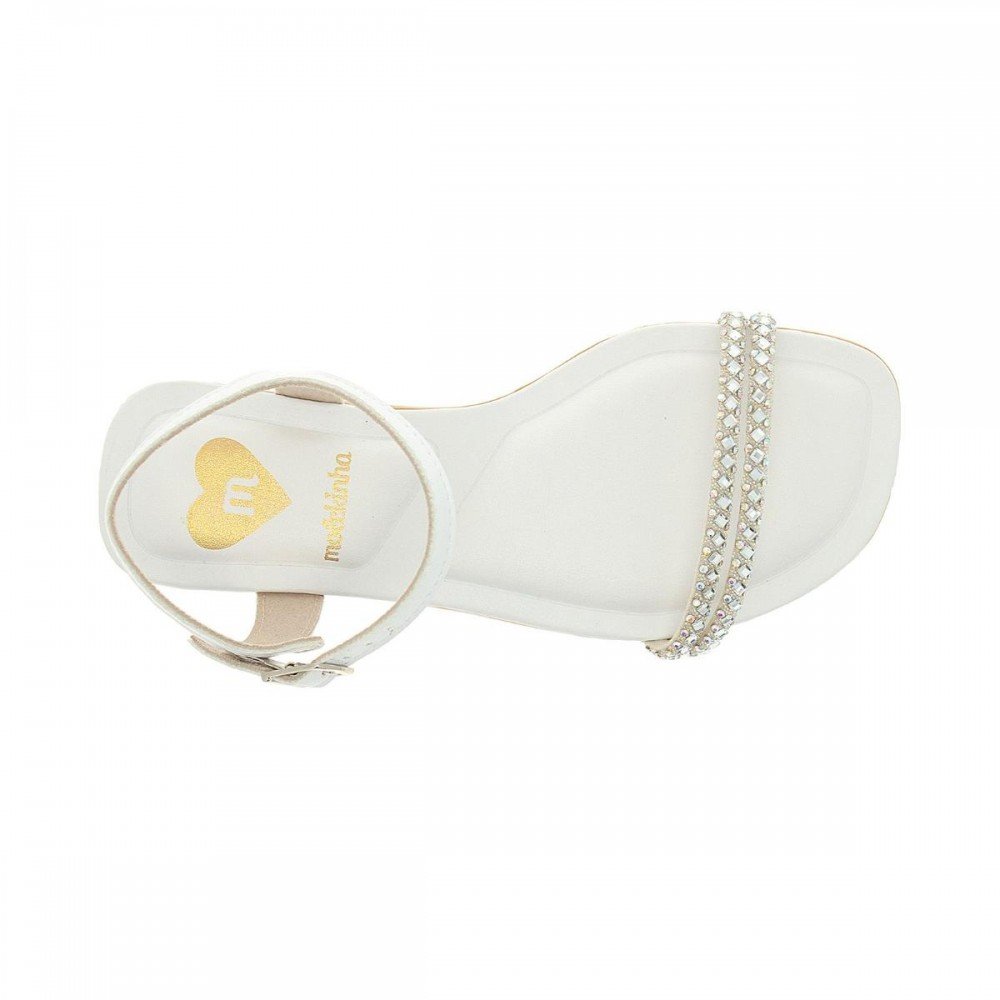 Sandalia Molekinha 2354.107 Rasteira Infantil Branco 6